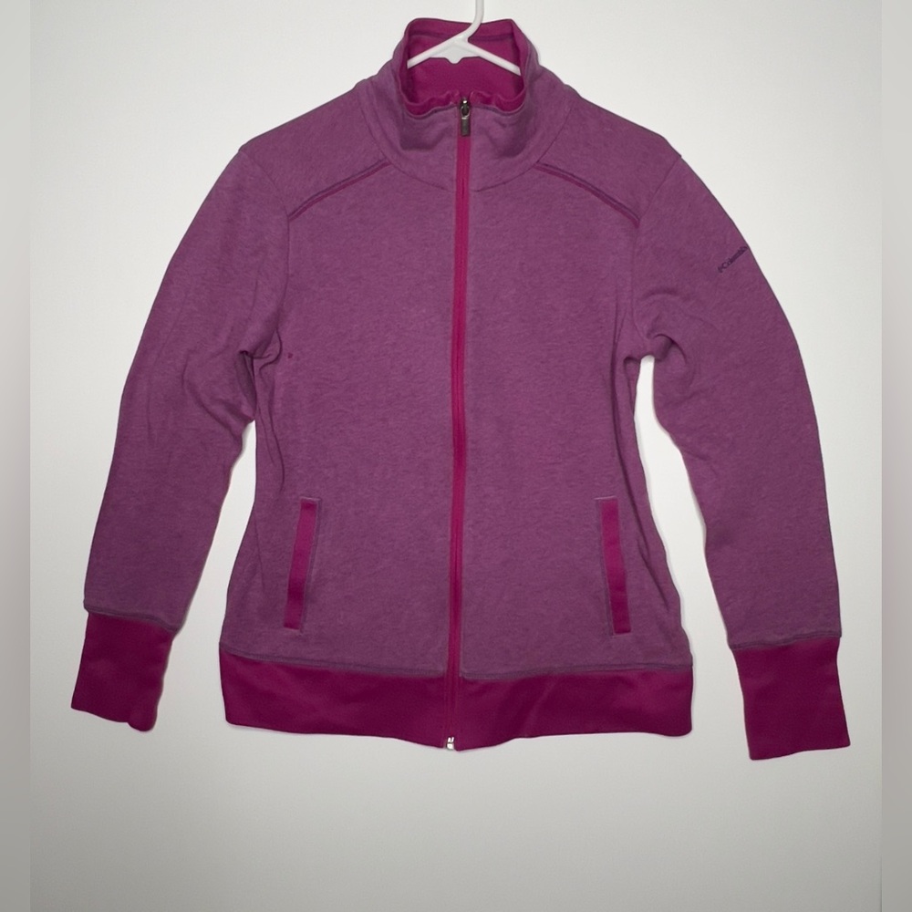 Columbia Purple Athletic Jacket with Stand-Up Collar size medium
